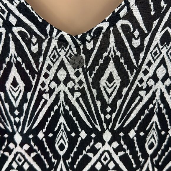 Billabong Heart Strayed Black And White Long Sleeve Mini Dress Size M - Picture 5 of 11
